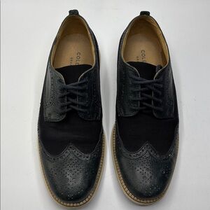 Cole Haan Men’s Size 7 Grand OS Blue Leather Black Textile Wingtip Oxford Shoes